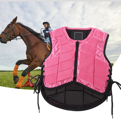 Kids Equestrian Vest Foam Padded Safety Horse Riding Protective Gear Body Protector PinkCS