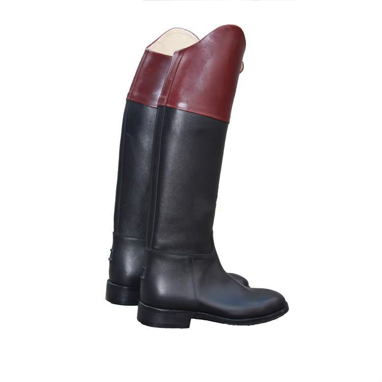 Contrasting color equestrian riding boots