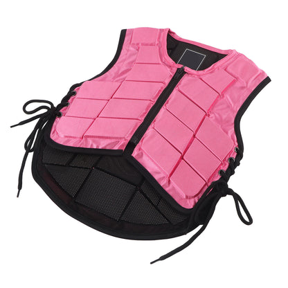 Kids Equestrian Vest Foam Padded Safety Horse Riding Protective Gear Body Protector PinkCS