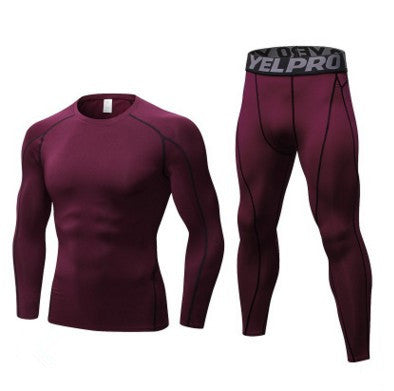 Men's Fitness Running Compression Training Suit Tights Long-sleeved Shirt Pants Leggings Sports Suit Fitness Sportswear