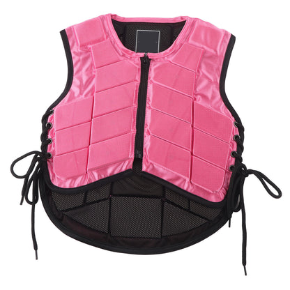 Kids Equestrian Vest Foam Padded Safety Horse Riding Protective Gear Body Protector PinkCS