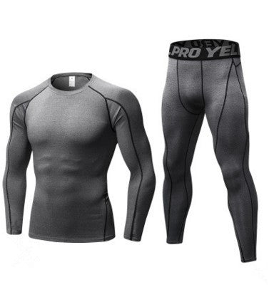 Men's Fitness Running Compression Training Suit Tights Long-sleeved Shirt Pants Leggings Sports Suit Fitness Sportswear